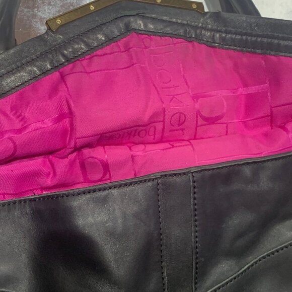 Botkier Valentina Black Leather Satchel with chain strap - Picture 8 of 13